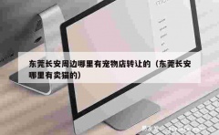 东莞长安周边哪里有宠物店转让的（东莞长安哪里有卖猫的）