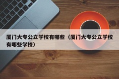 厦门大专公立学校有哪些（厦门大专公立学校有哪些学校）