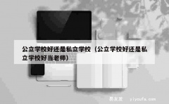 公立学校好还是私立学校（公立学校好还是私立学校好当老师）