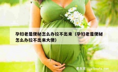 孕妇老是便秘怎么办拉不出来（孕妇老是便秘怎么办拉不出来大便）