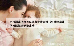 小孩没生下来可以做亲子鉴定吗（小孩还没生下来能做亲子鉴定吗）