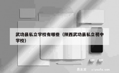 武功县私立学校有哪些（陕西武功县私立初中学校）