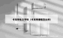 卡文特私立学校（卡文特课程怎么样）