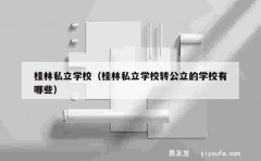 桂林私立学校（桂林私立学校转公立的学校有哪些）