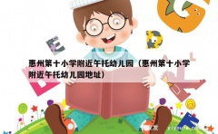 惠州第十小学附近午托幼儿园（惠州第十小学附近午托幼儿园地址）