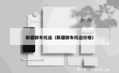 新疆轿车托运（新疆轿车托运价格）