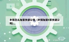 乡镇怎么加盟快递公司（乡镇加盟6家快递公司）