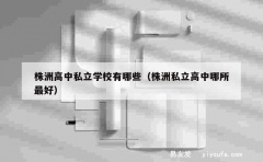 株洲高中私立学校有哪些（株洲私立高中哪所最好）