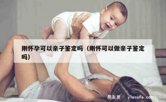 刚怀孕可以亲子鉴定吗（刚怀可以做亲子鉴定吗）