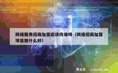 网络服务招商加盟应该找谁呀（网络招商加盟项目做什么好）