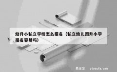 幼升小私立学校怎么报名（私立幼儿园升小学报名容易吗）