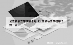 公立和私立学校哪个好（公立和私立学校哪个好一点）