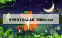 银渐层猫不能吃的东西（银渐层能吃啥）