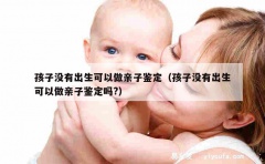 孩子没有出生可以做亲子鉴定（孩子没有出生可以做亲子鉴定吗?）