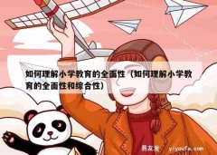 如何理解小学教育的全面性（如何理解小学教育的全面性和综合性）