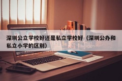 深圳公立学校好还是私立学校好（深圳公办和私立小学的区别）