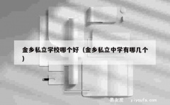 金乡私立学校哪个好（金乡私立中学有哪几个）