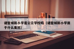 诸暨城新小学是公立学校吗（诸暨城新小学属于什么集团）