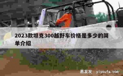 2023款坦克300越野车价格是多少的简单介绍