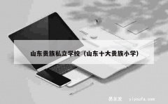 山东贵族私立学校（山东十大贵族小学）