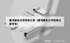 唐河县私立学校有几家（唐河县私立学校有几家学生）