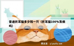 普通折耳猫多少钱一只（折耳猫100%发病吗）