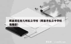 辉县现在有几所私立学校（辉县市私立中学校有哪些）