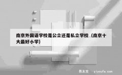 南京外国语学校是公立还是私立学校（南京十大最好小学）