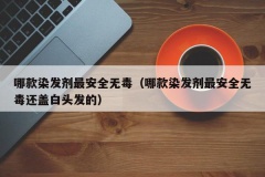 哪款染发剂最安全无毒（哪款染发剂最安全无毒还盖白头发的）