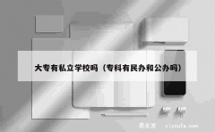 大专有私立学校吗（专科有民办和公办吗）