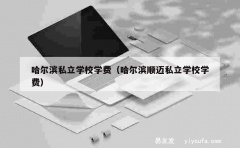 哈尔滨私立学校学费（哈尔滨顺迈私立学校学费）