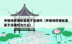 养殖场搭建帐篷属于违建吗（养殖场搭建帐篷属于违建吗为什么）