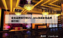 音响品牌排行榜ktv（ktv顶级音响品牌排行榜）