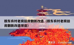 胶东农村老房旧房翻新改造（胶东农村老房旧房翻新改造项目）