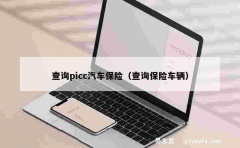 查询picc汽车保险（查询保险车辆）