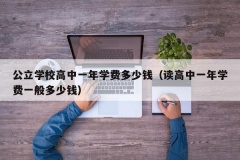 公立学校高中一年学费多少钱（读高中一年学费一般多少钱）