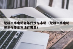 楚雄二手电动老年代步车市场（楚雄二手电动老年代步车市场在哪里