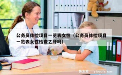 公务员体检项目一览表女性（公务员体检项目一览表女性检查乙肝吗