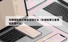 车辆保险第三者险包括什么（车保险第三者责任险是什么）