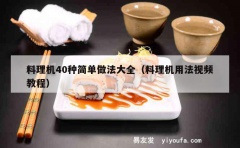 料理机40种简单做法大全（料理机用法视频教程）