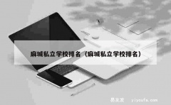 麻城私立学校排名（麻城私立学校排名）