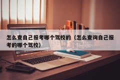 怎么查自己报考哪个驾校的（怎么查询自己报考的哪个驾校）