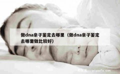 做dna亲子鉴定去哪里（做dna亲子鉴定去哪里做比较好）