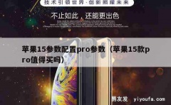 苹果15参数配置pro参数（苹果15款pro值得买吗）