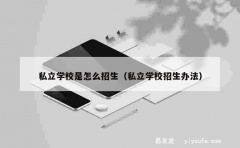 私立学校是怎么招生（私立学校招生办法）