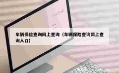 车辆保险查询网上查询（车辆保险查询网上查询入口）