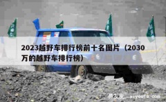 2023越野车排行榜前十名图片（2030万的越野车排行榜）