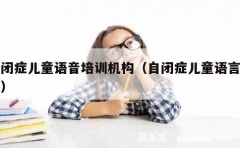 自闭症儿童语音培训机构（自闭症儿童语言培训）