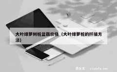 大叶绿萝树桩盆栽价格（大叶绿萝桩的扦插方法）