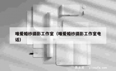 唯爱婚纱摄影工作室（唯爱婚纱摄影工作室电话）